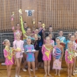 Chomutovsk� gymnastky, kter� cvi�ily v dopoledn� ��sti z�vodu