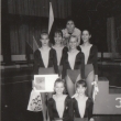 Spole�n� skladba Zaj�ci - Praha 1990 - M�R 2. m�sto, autor Eva Bachro�ov�, zleva Jitka, V�rka, Katka, Kl�ra, Dita, Zuzka