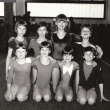 Krajsk� z�vod v Chomutov� 1985, zleva naho�e: Kl�ra Malcovsk�, G�bina Fiedlerov�, M. Bauchnerov�, V. Nedb�lkov�, dole uprost�ed Dita B. a Mark�ta Eisenhammerov�