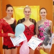 Reprezentantky SV� oblasti na M�R dorostenek, zleva: Martina Paldusov� (TJ Sokol Jablonec Sportcentrum), Lucie Va�kov� a Kl�ra Tilcerov� (ob� SC 80 Chomutov), ���r nad S�zavou 8. 5.